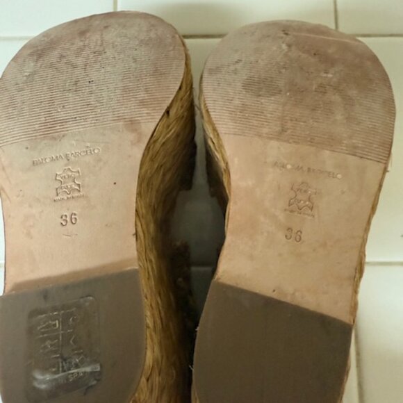 Paloma Barcelo Paige Espadrille Wedge Sandals Braided Raffia Natural - Picture 4 of 5